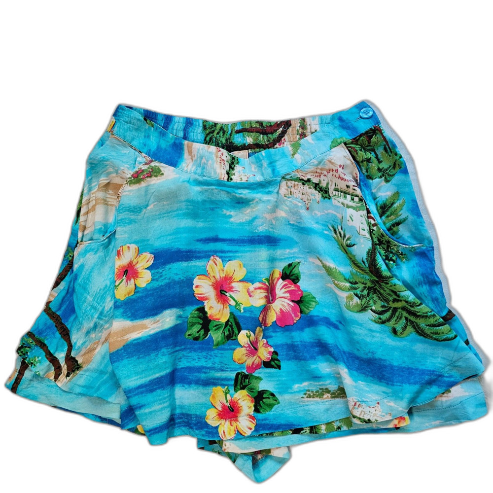Marilyn Monroe Hawaiian Print Rayon Skort w 2 Pockets Juniors sz M